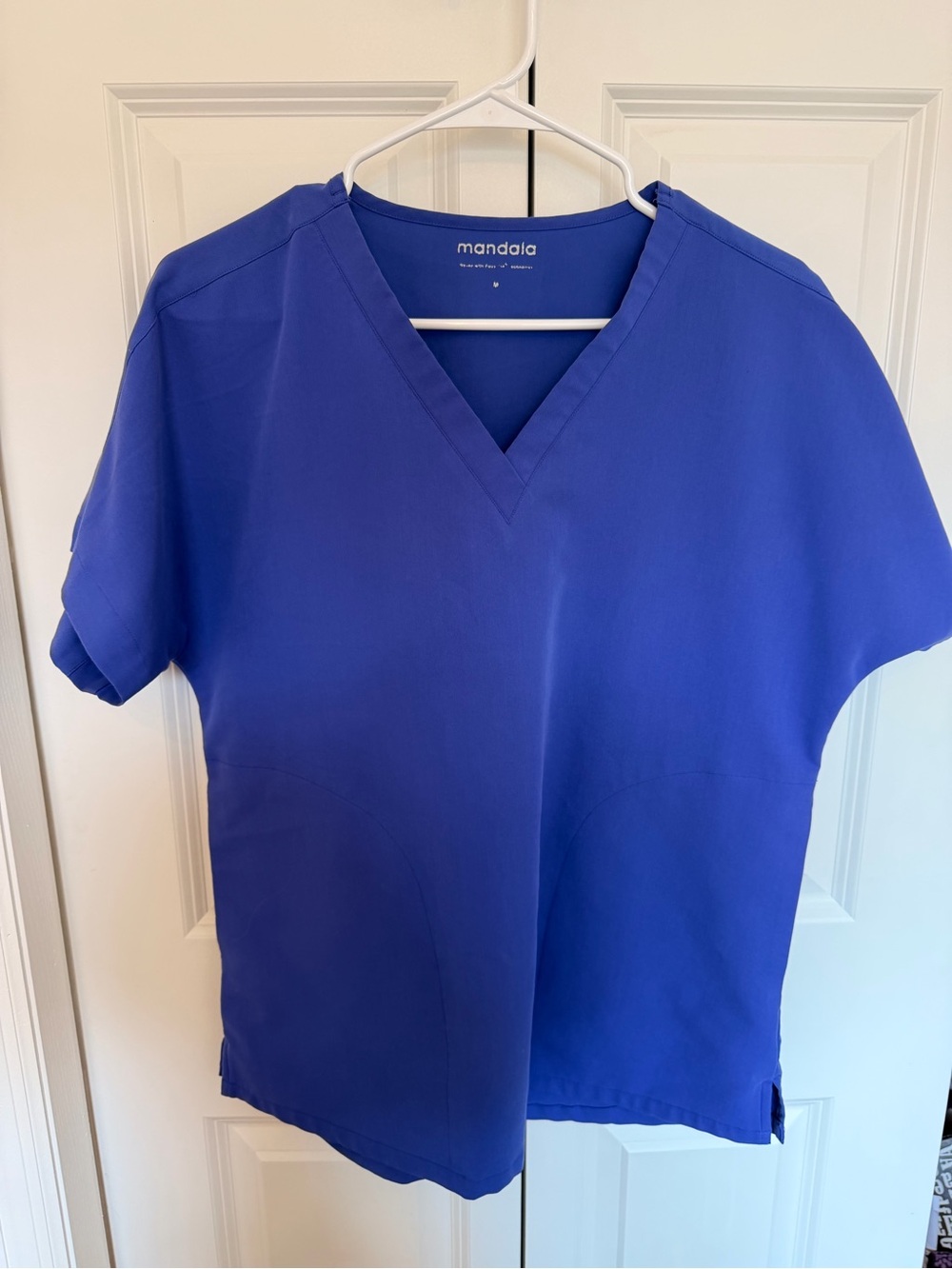 Mandaia Women's V-Neck Short Sleeve Top in periwinkle
